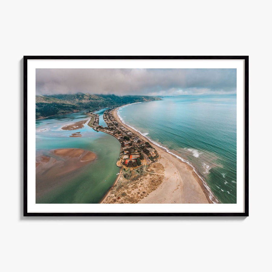 Stinson Beach Photo Poster, framed poster mockup, white border