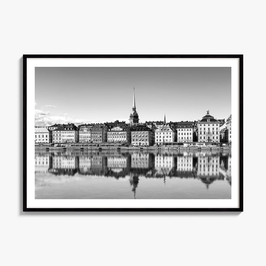Stockholm Photo Poster, framed poster mockup, white border