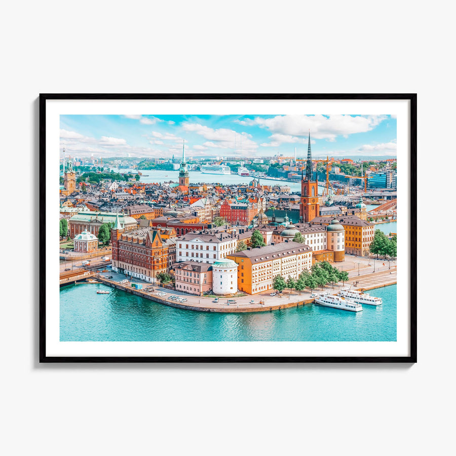 Stockholm Photo Poster, framed poster mockup, white border