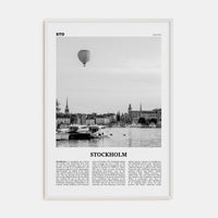 Stockholm No 2 Poster White Wood / 8x12 in Nbourhood Travel B&W Poster