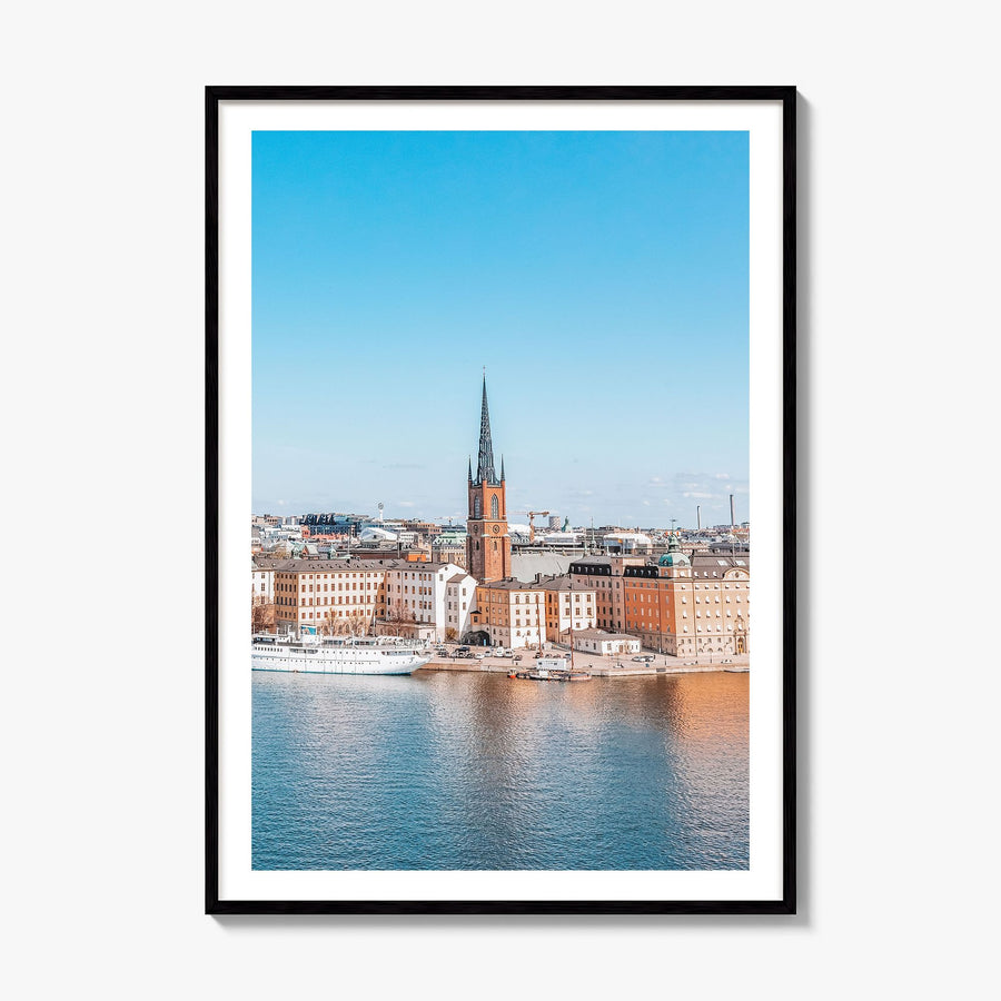 Stockholm Photo No 1 Poster, framed poster mockup, white border