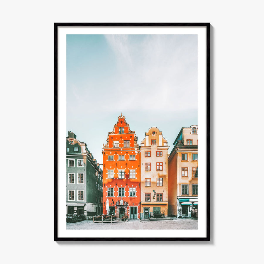 Stockholm Photo No 3 Poster, framed poster mockup, white border