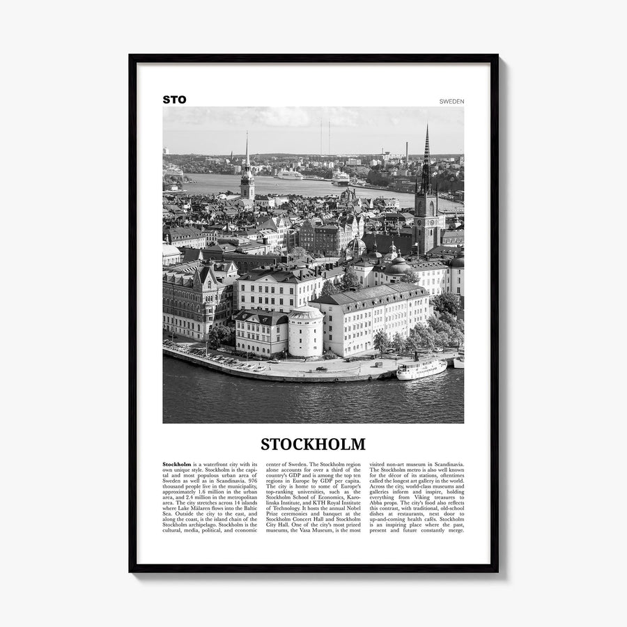 Stockholm Newspaper No 1 Poster, framed poster mockup