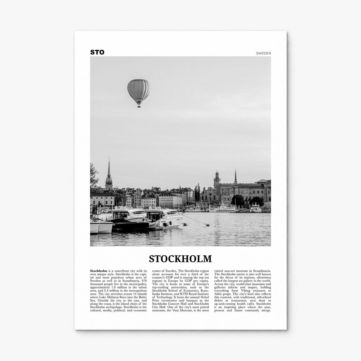 Stockholm Newspaper No 2 Poster, print only (unframed)