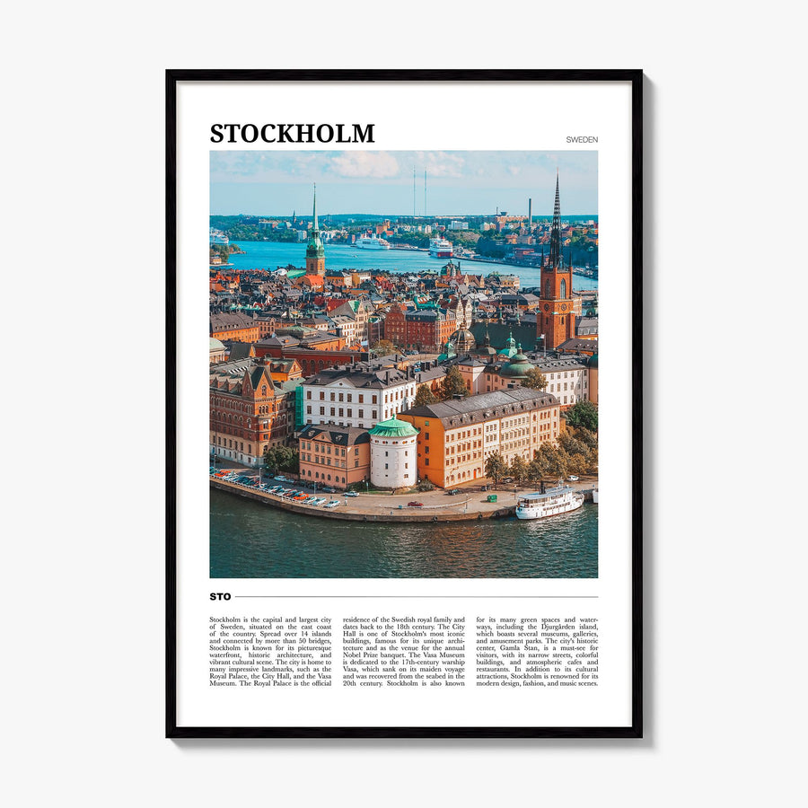 Stockholm Travel Poster, framed poster mockup