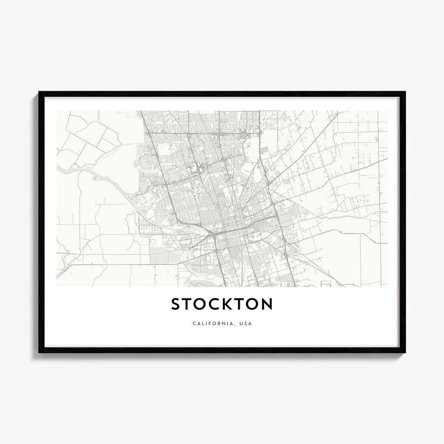Stockton Map Poster, framed poster mockup
