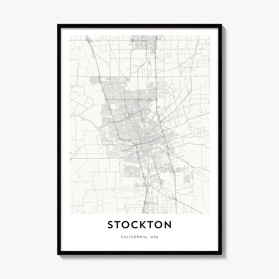Stockton Map Poster, framed poster mockup