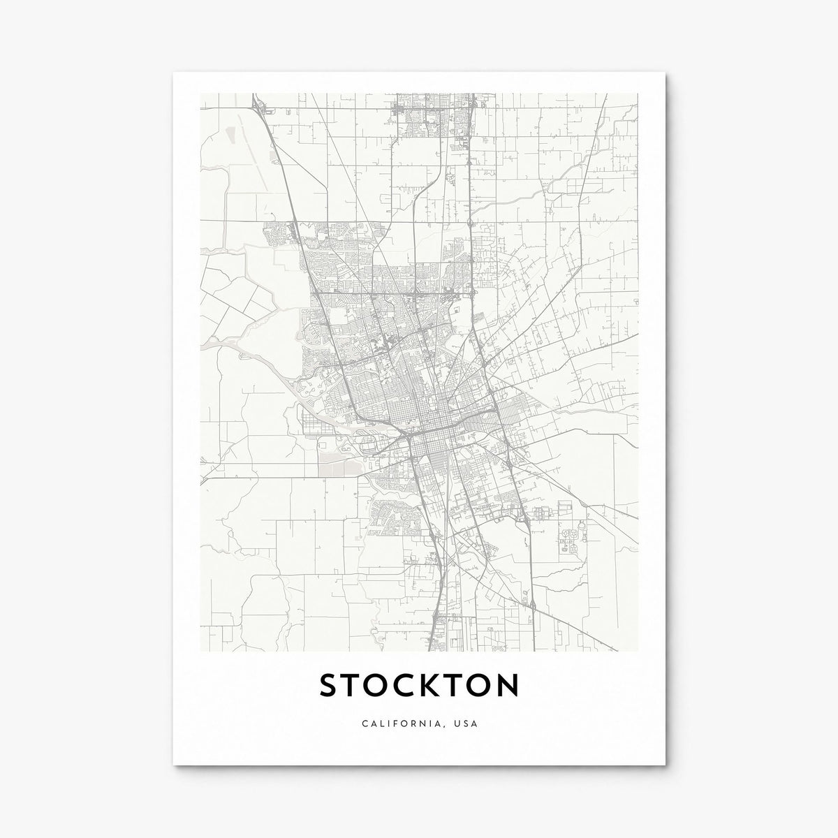 Stockton Map Poster, print only (unframed)