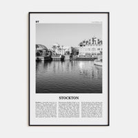 Stockton Poster Black Metal / 8x12 in Nbourhood Travel B&W Poster