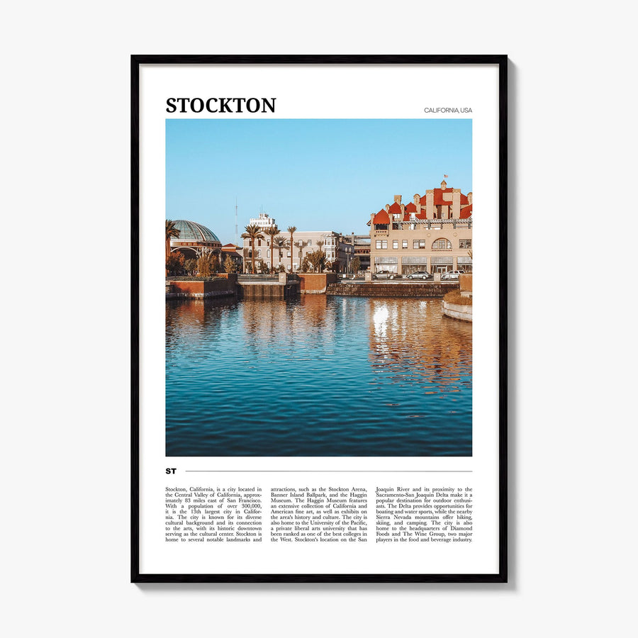 Stockton Travel Poster, framed poster mockup