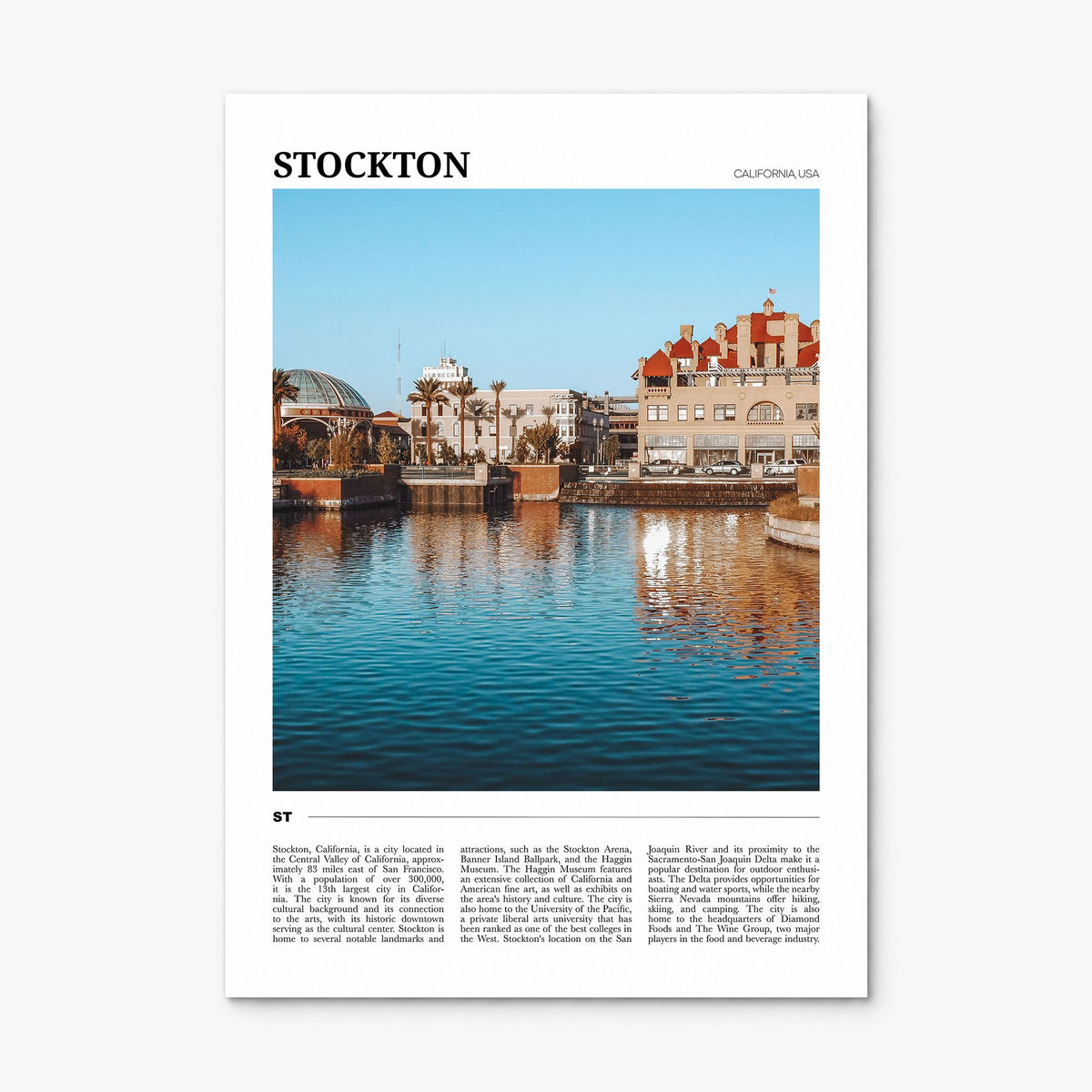 Stockton Travel Poster, print only (unframed)