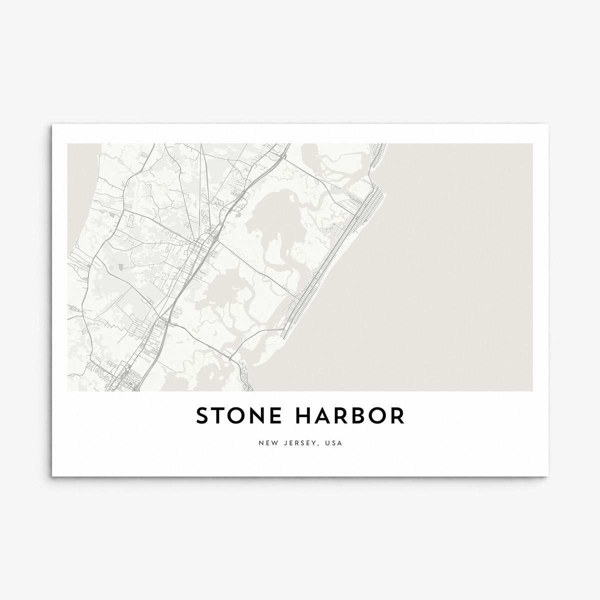 Stone Harbor Map Poster, print only (unframed)