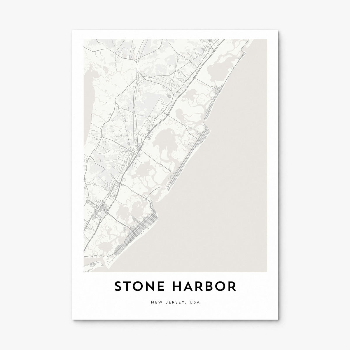 Stone Harbor Map Poster, print only (unframed)