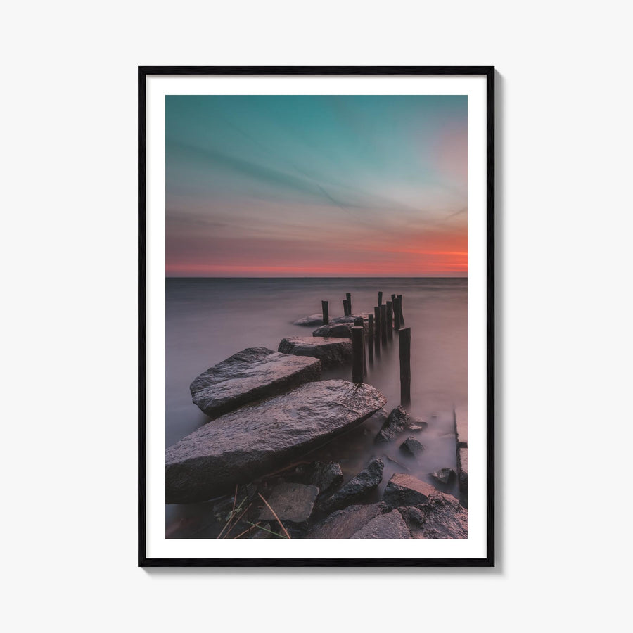 Stone Harbor no. 1 colorful photo poster of New Jersey, USA – vertical wall art, unframed print shown in interior mockup