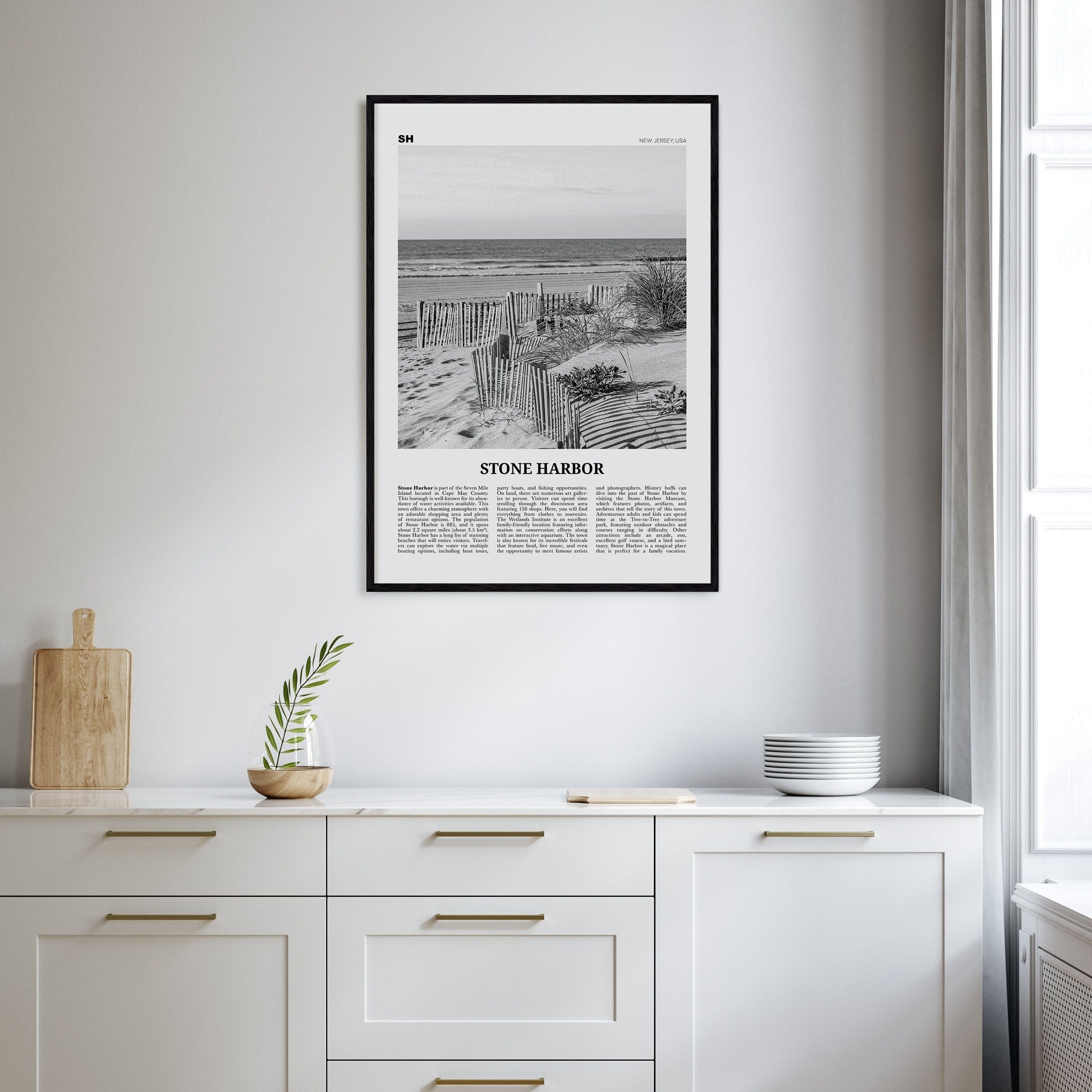 Stone Harbor Poster Nbourhood Travel B&W Poster