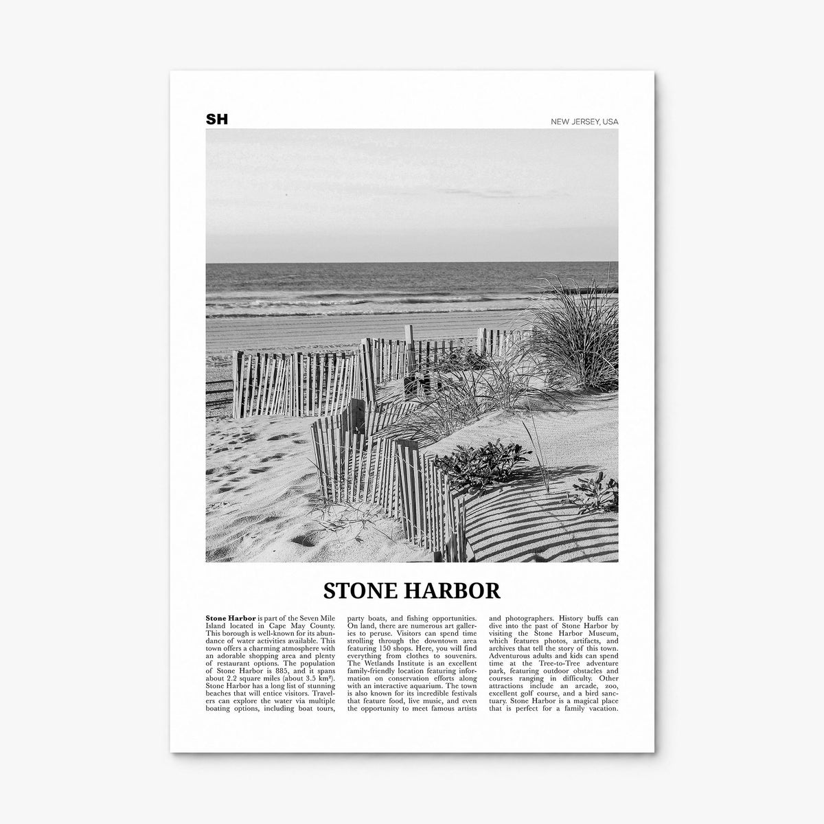 Stone Harbor Newspaper Poster, print only (unframed)