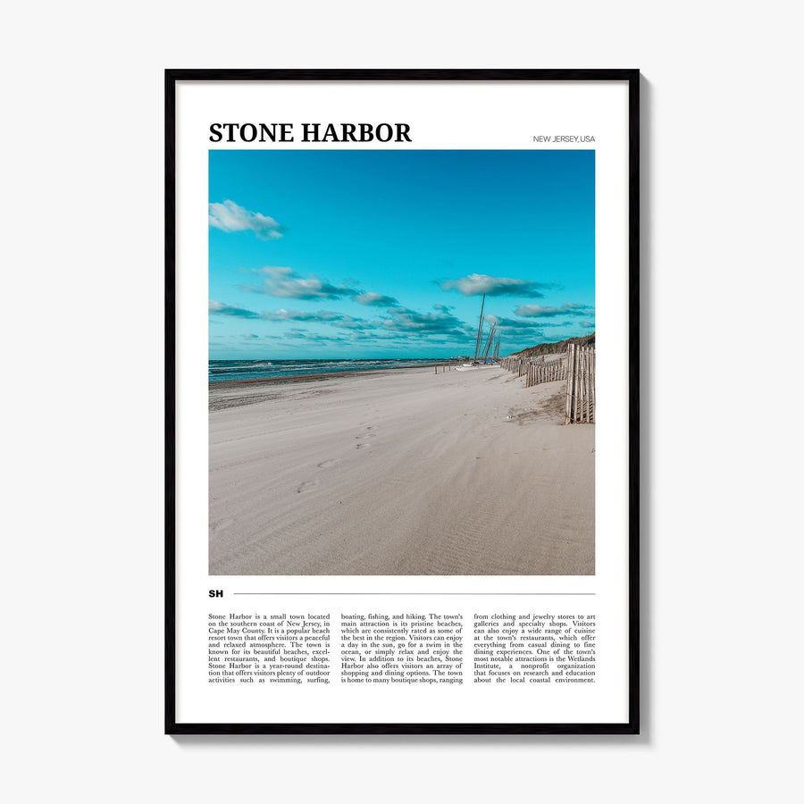 Stone Harbor Travel Poster, framed poster mockup