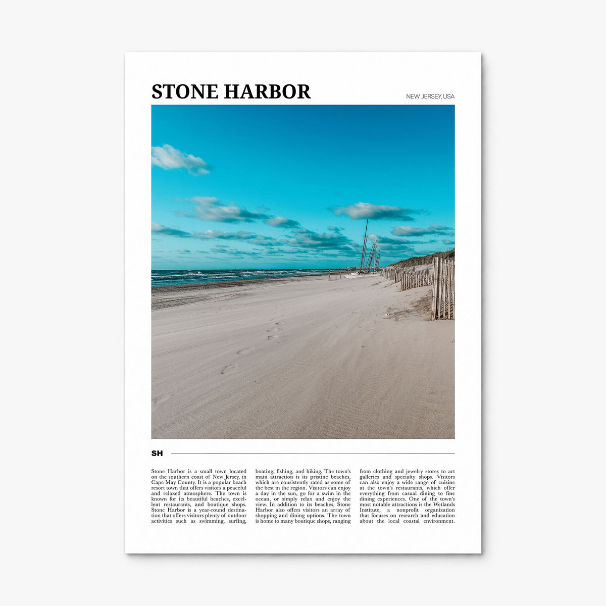 Stone Harbor Travel Poster, print only (unframed)