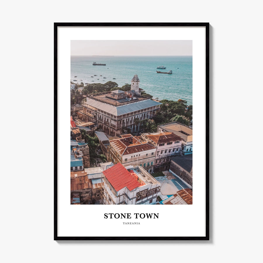 Stone Town Classic Poster, framed poster mockup