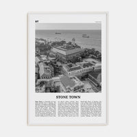 Stone Town Poster White Wood / 8x12 in Nbourhood Travel B&W Poster