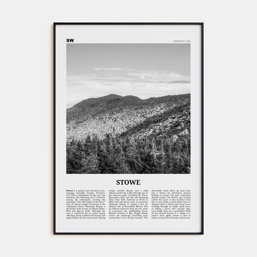 Stowe No 2 Poster Black Metal / 8x12 in Nbourhood Travel B&W Poster