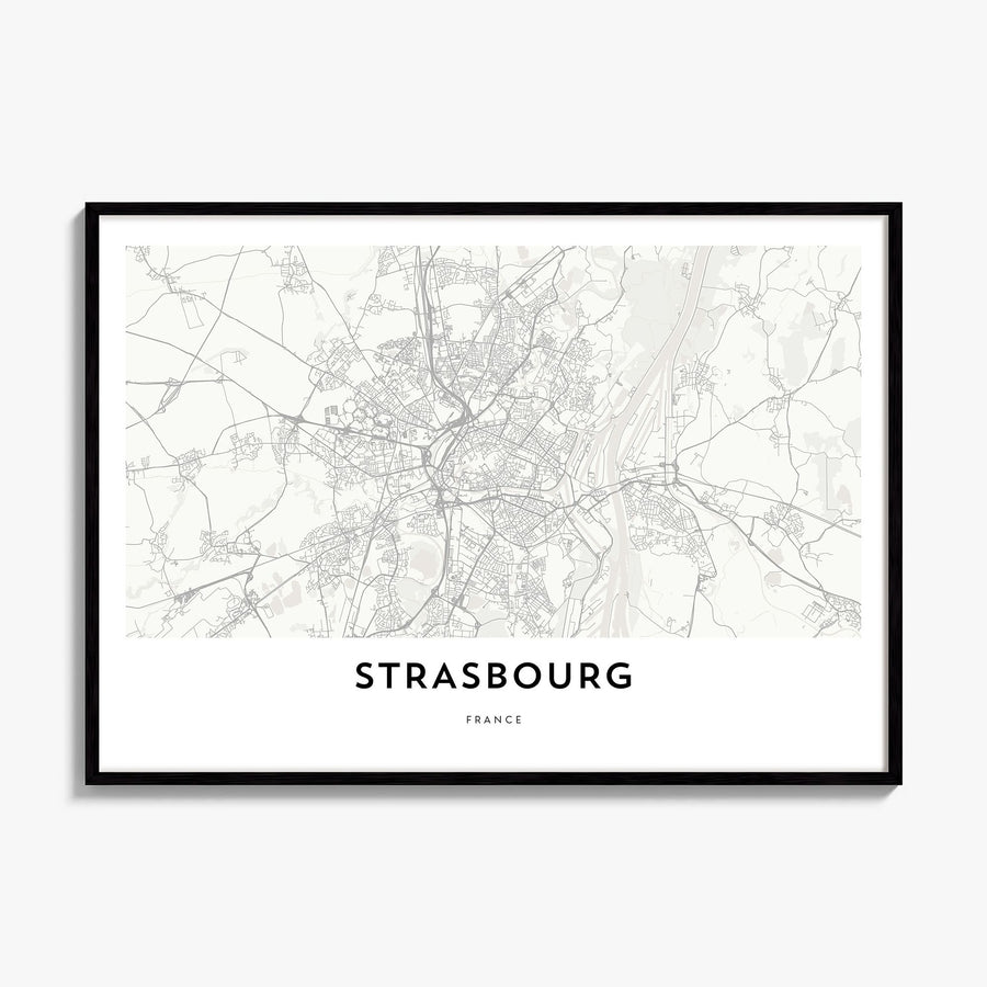 Strasbourg Map Poster, framed poster mockup
