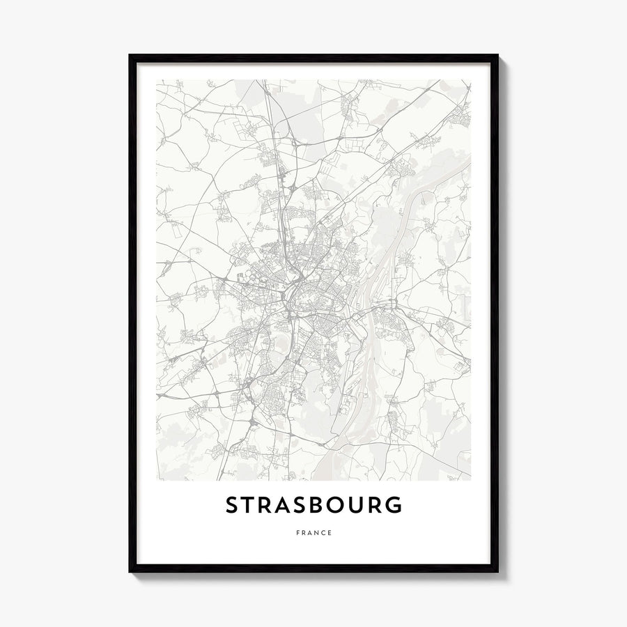 Strasbourg Map Poster, framed poster mockup