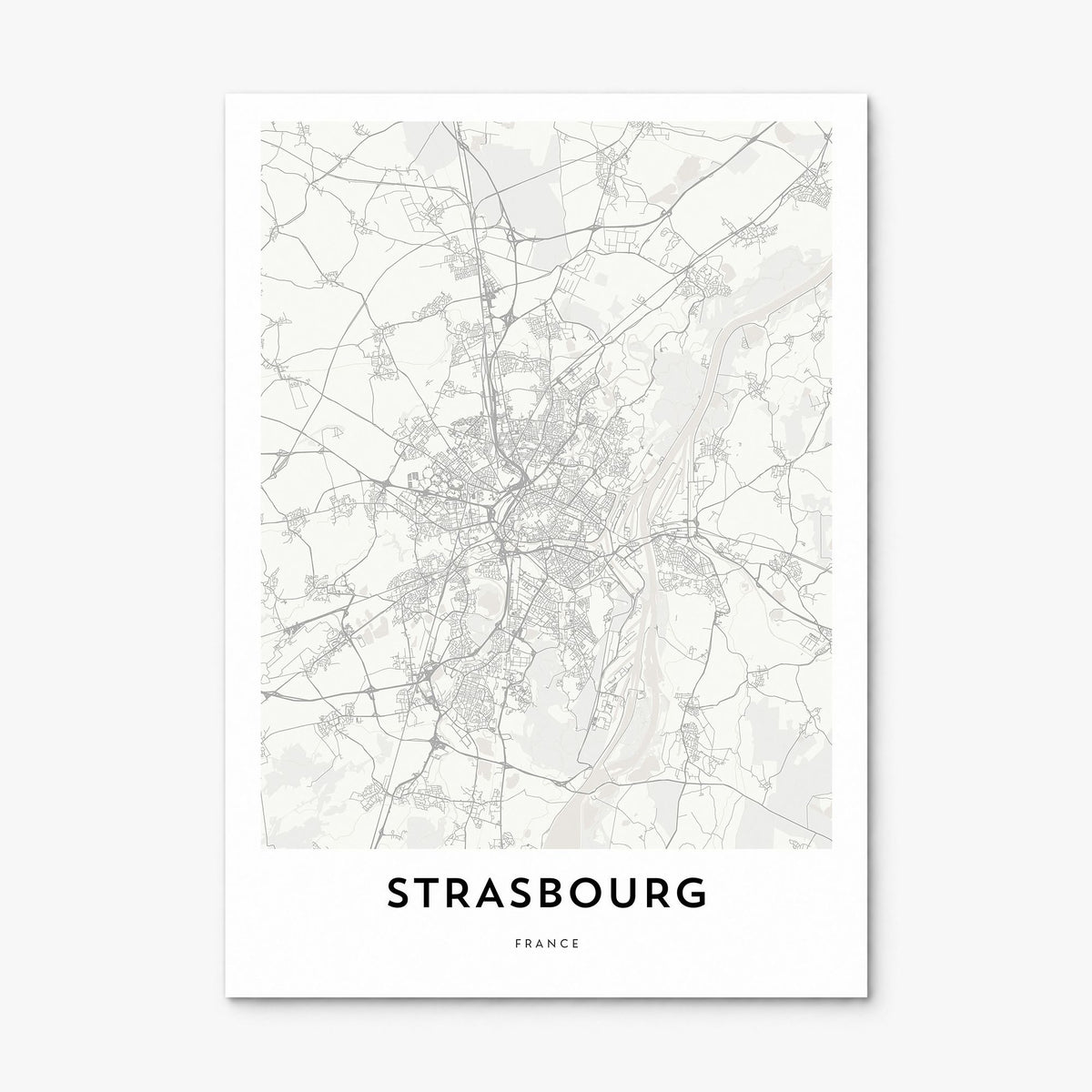 Strasbourg Map Poster, print only (unframed)