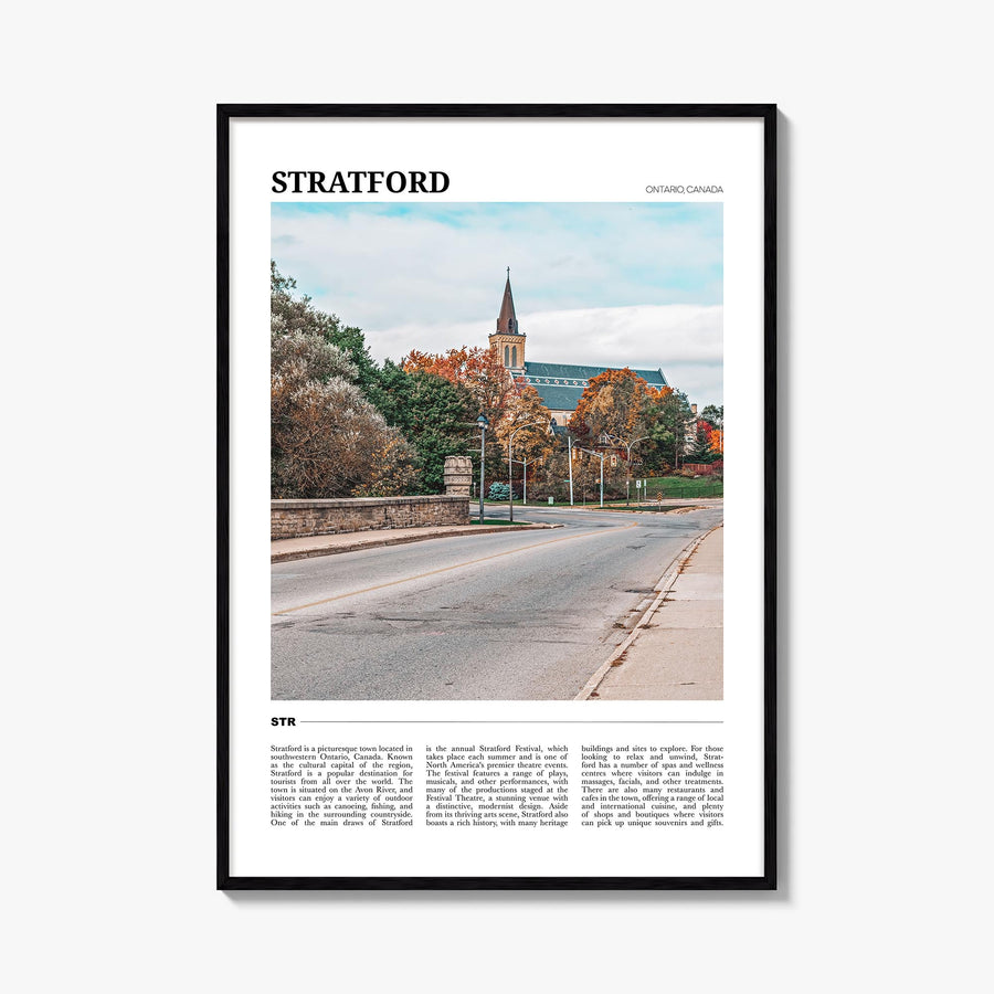 Stratford, Canada colorful travel poster of Canada – vertical wall art, unframed print shown in interior mockup