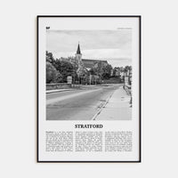 Stratford, Canada Poster Black Metal / 8x12 in Nbourhood Travel B&W Poster