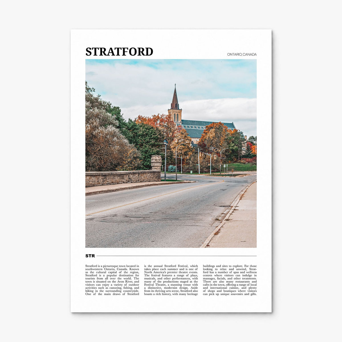 Stratford, Canada Travel Poster, print only (unframed)