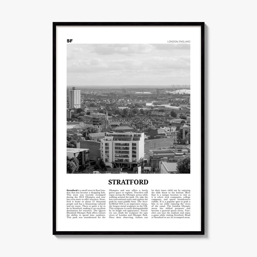 Stratford, London Newspaper Poster, framed poster mockup