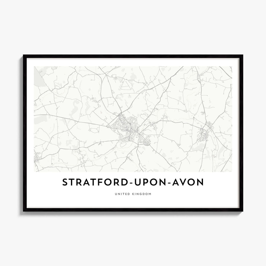 Stratford-upon-Avon Map Poster, framed poster mockup