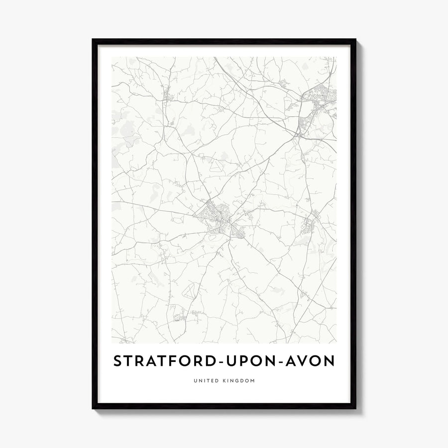 Stratford-upon-Avon Map Poster, framed poster mockup