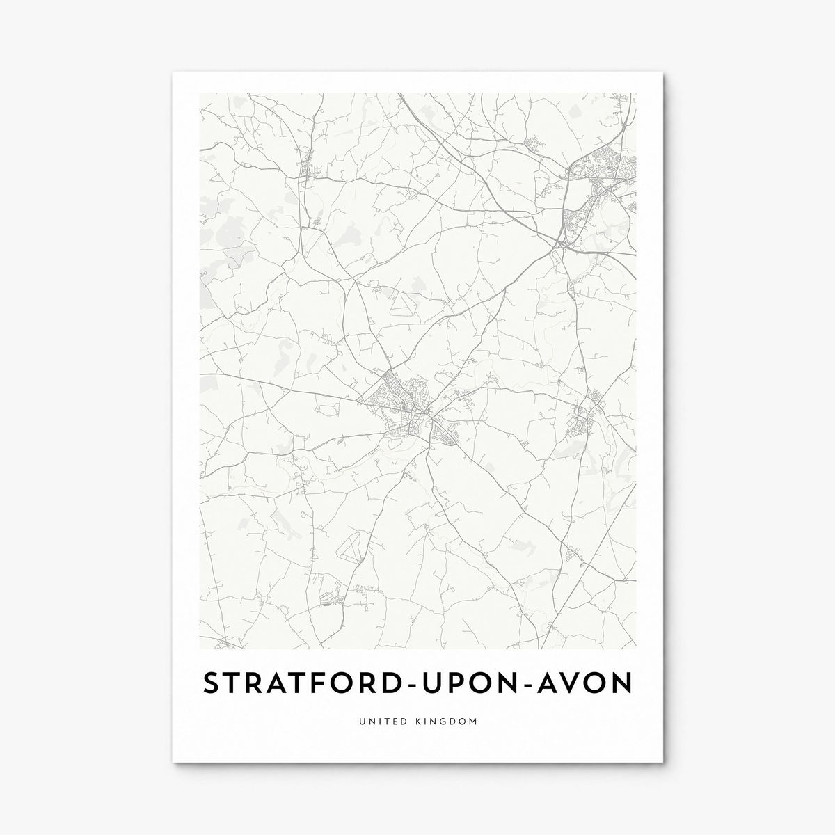 Stratford-upon-Avon Map Poster, print only (unframed)
