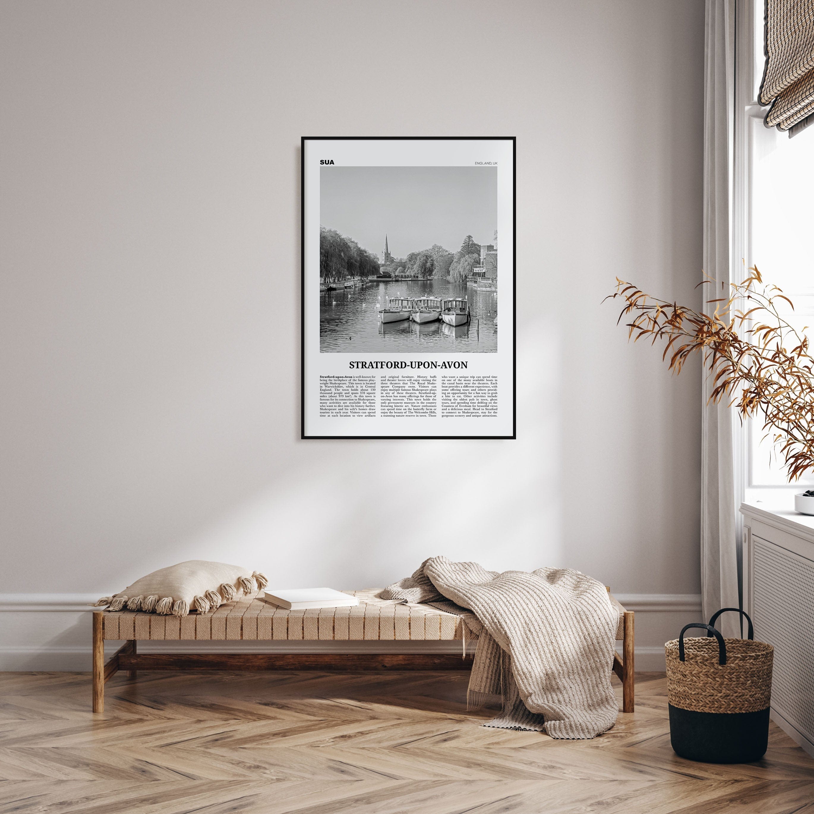 Stratford-upon-Avon Poster Nbourhood Travel B&W Poster