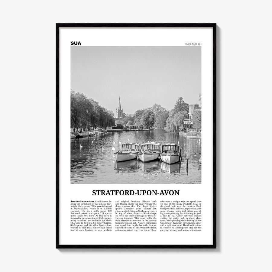 Stratford-upon-Avon Newspaper Poster, framed poster mockup