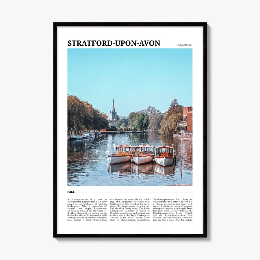 Stratford-upon-Avon Travel Poster, framed poster mockup