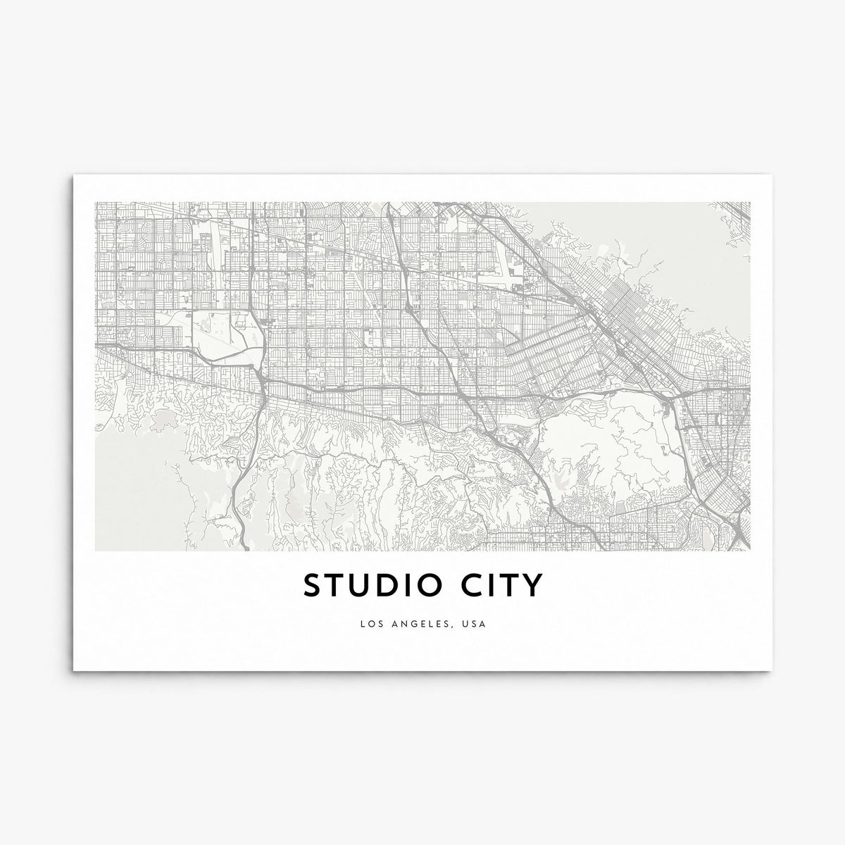 Studio City Map Poster, print only (unframed)
