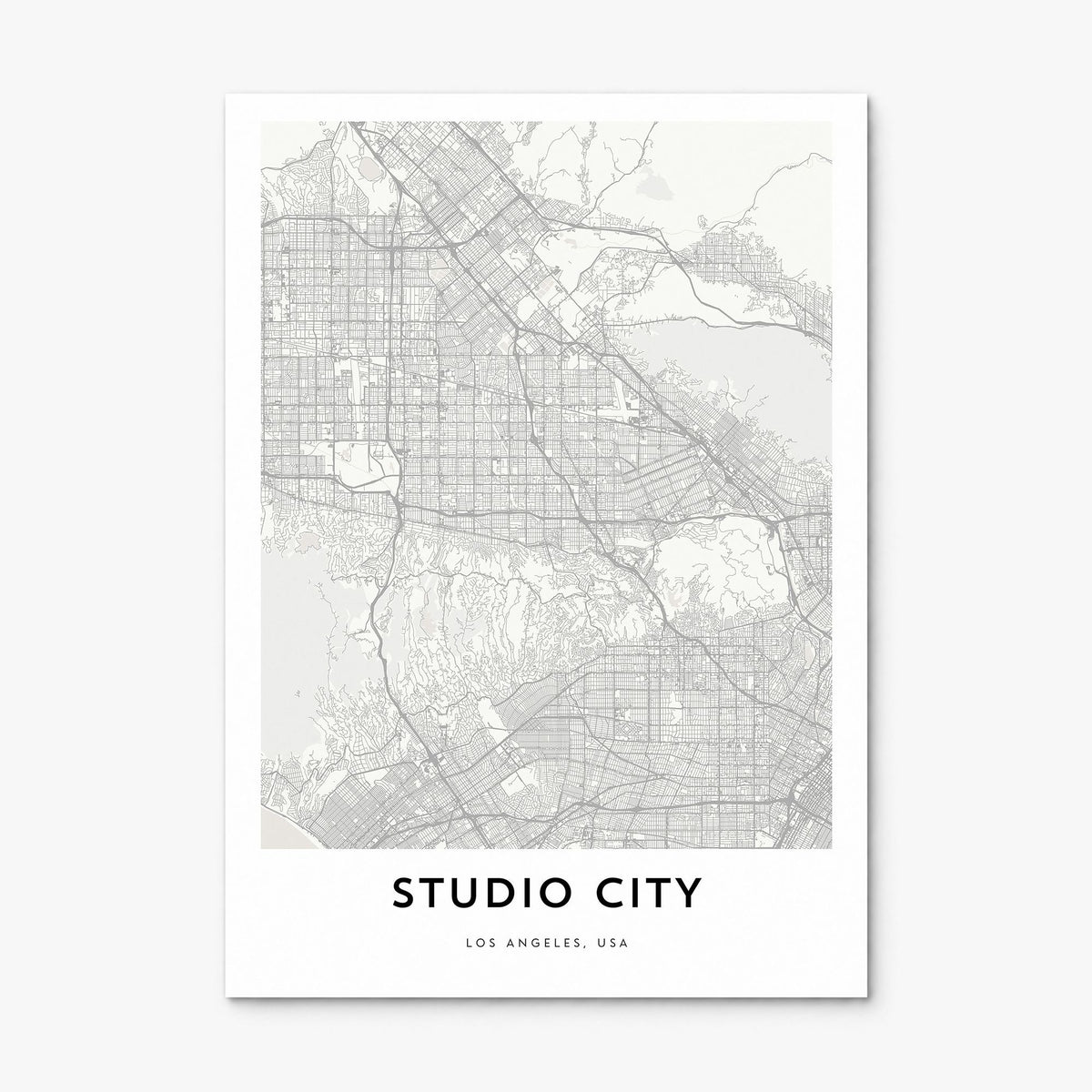 Studio City Map Poster, print only (unframed)