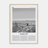 Studio City Poster Natural Wood / 8x12 in Nbourhood Travel B&W Poster