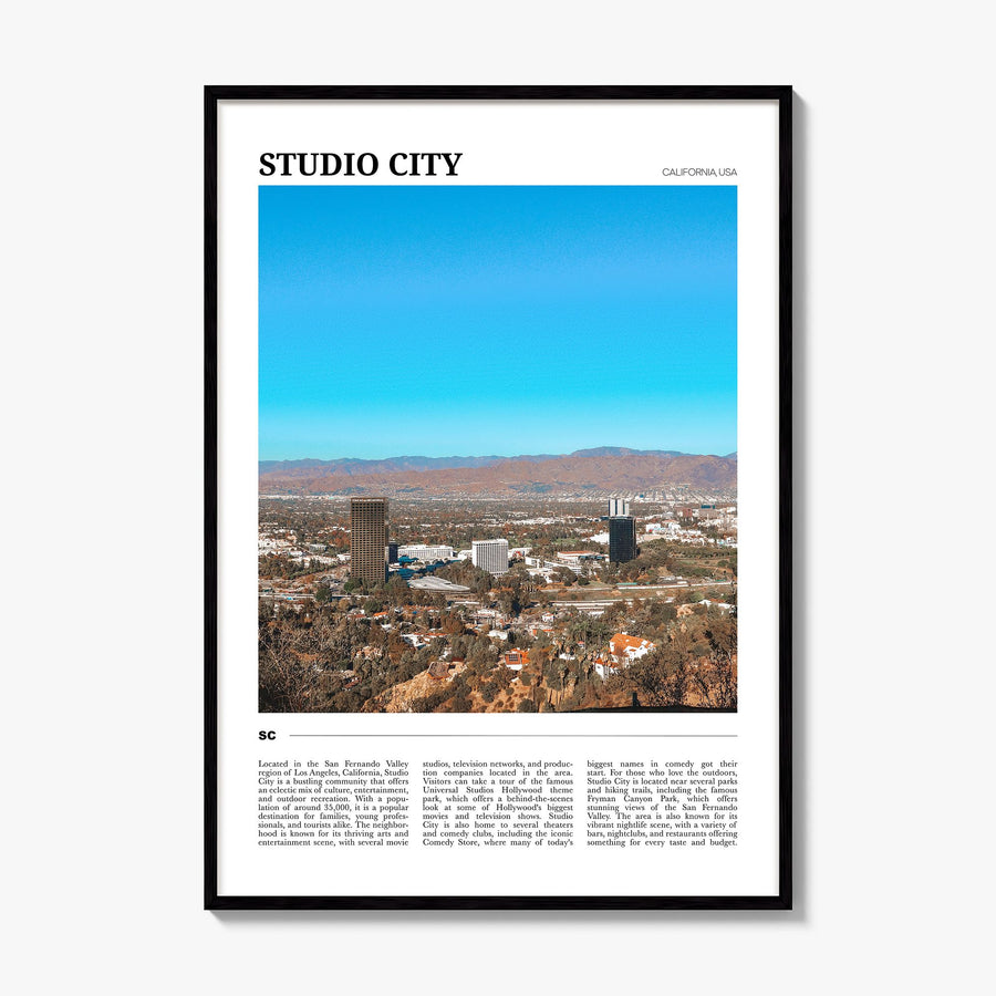 Studio City Travel Poster, framed poster mockup