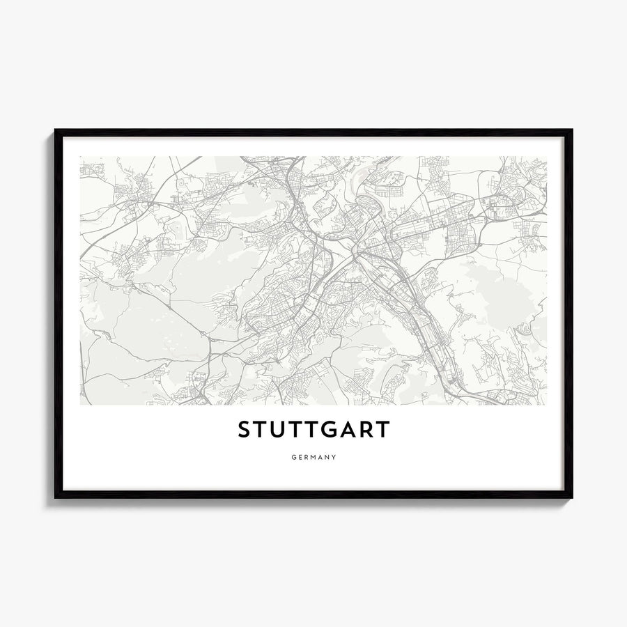 Stuttgart Map Poster, framed poster mockup