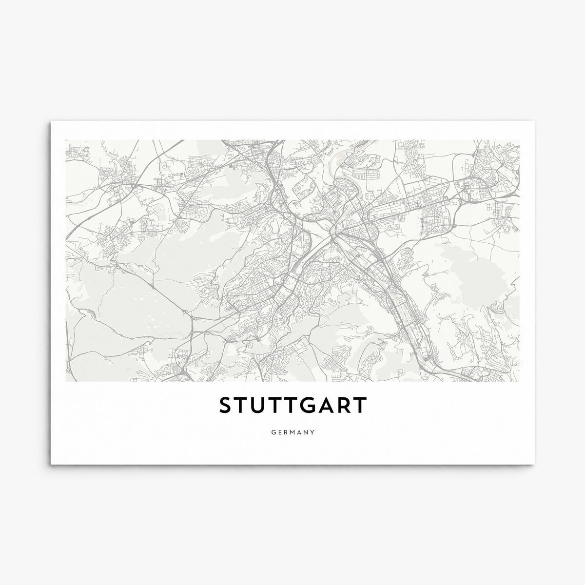 Stuttgart Map Poster, print only (unframed)