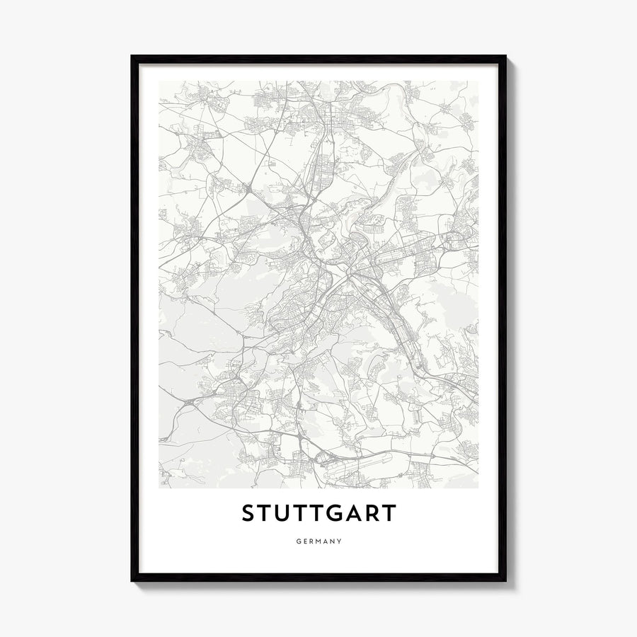 Stuttgart Map Poster, framed poster mockup