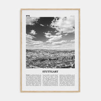 Stuttgart Poster Natural Wood / 8x12 in Nbourhood Travel B&W Poster