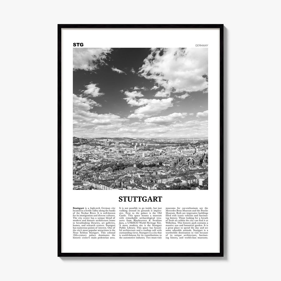 Stuttgart Newspaper Poster, framed poster mockup