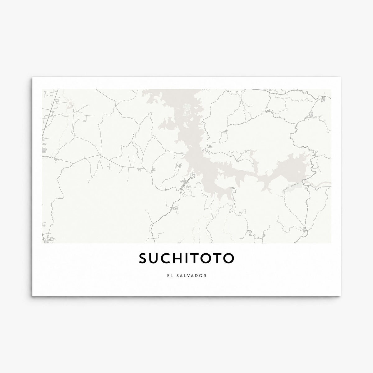 Suchitoto Map Poster, print only (unframed)