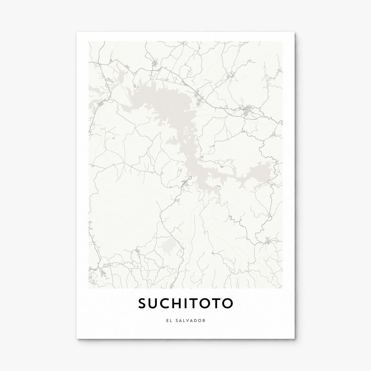 Suchitoto Map Poster, print only (unframed)