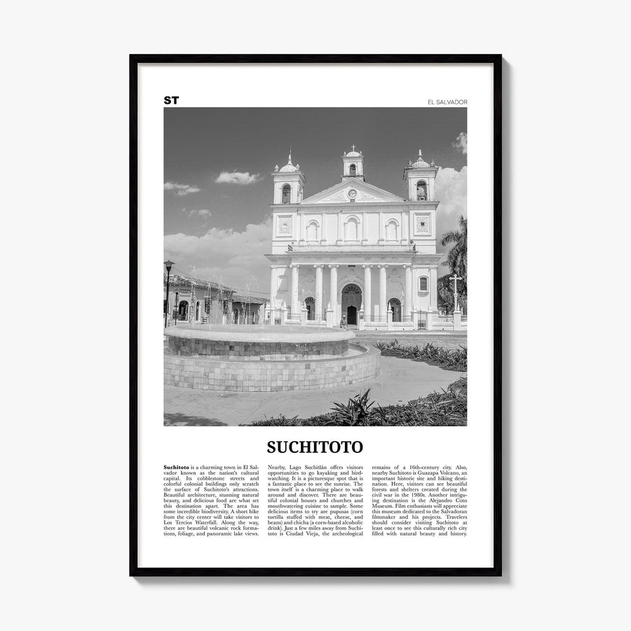 Suchitoto Newspaper Poster, framed poster mockup